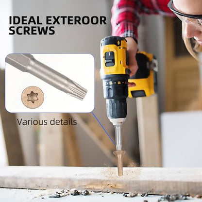 Deck Screws #8 x 1-1/4’’, T25 Star Torx Drive Flat Head Wood Screws, Brown, 5lb - color: Brown, size: 8X1-1/4’’