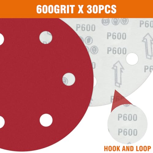 30 PCS 9 Inch Drywall Sanding Discs 600 Grit 6 Hole - color: 6 Hole, size: 9 inch