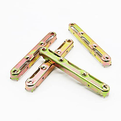4 Set Bed Rail Brackets-Bed Frame Hardware for Wood Bed Frame Headboards Footboards - 5inch (Screws Included)