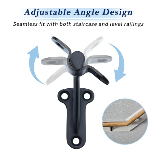 YANYUCB 3''Handrail Brackets,304 Stainless Steel Matte Black Handrail Stair Brackets,Heavy Duty Support Hardware for Stairways,Home or Office Staircase Hand Rail Bracket with Screws(3 Pack) - style: Matte Black