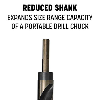 Drill America - KFDRSD1 1" Reduced Shank High Speed Steel Black & Gold KFD Drill Bit with 1/2" Shank, KFD Series - size: 1 in, style: 1/2" Shank