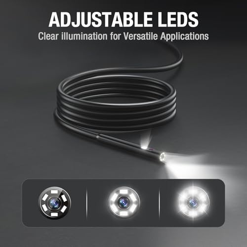 5FT Dual Lens Probe, 5mm/0.2inch Diameter Semi-Rigid Cable Compatible with MS450 Inspection Camera