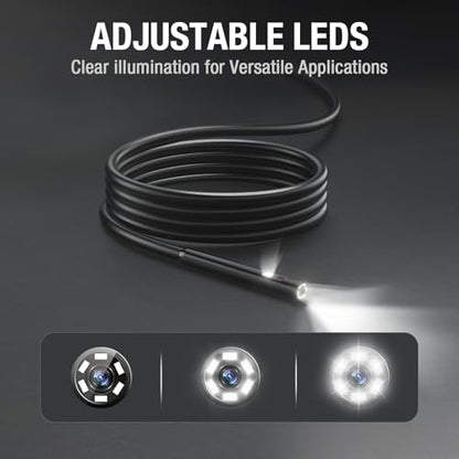 5FT Dual Lens Probe, 5mm/0.2inch Diameter Semi-Rigid Cable Compatible with MS450 Inspection Camera