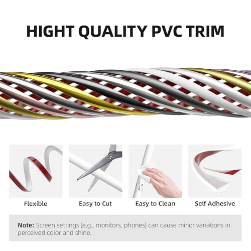 26.2Ft Peel and Stick Wall Molding Trim White - color: White (Paintable), size: 26.2 Ft