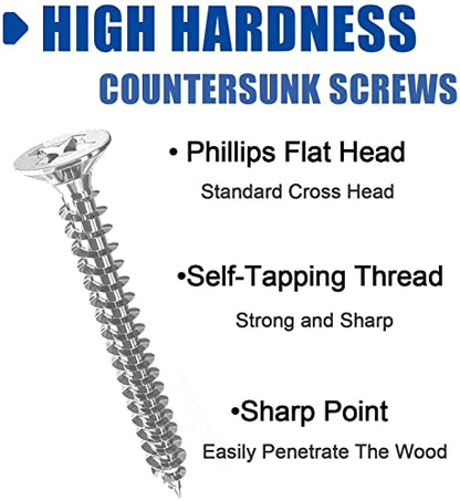 #4 x 5/16" 304 Stainless Steel Small Wood Screws, M3x8mm(100Pcs) - size: #4 x 5/16''-100pcs