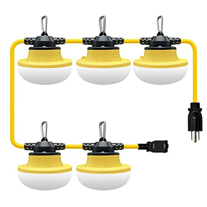 New Upgrade 50FT Construction String Lights LED Industrial Grade 3Prong - size: New 50FT 3 Prong (Yellow)
