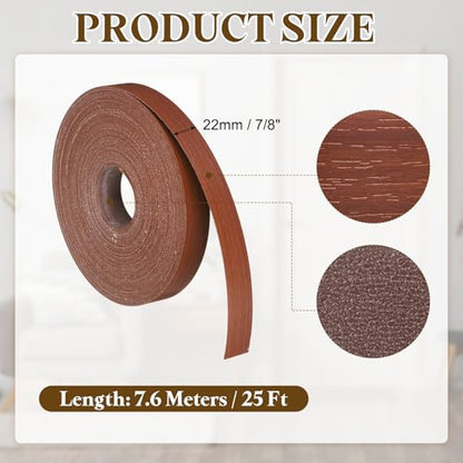 uxcell 7/8 Inchx25ft Wood Veneer Edge Banding Pre-Glued Flexible - size: 7/8 Inch x 25ft