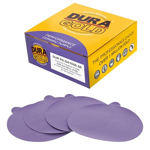 Dura-Gold 1000 Grit 6" PSA Purple Film Ceramic Sanding Discs, Box of 50 - style: 1000 Grit