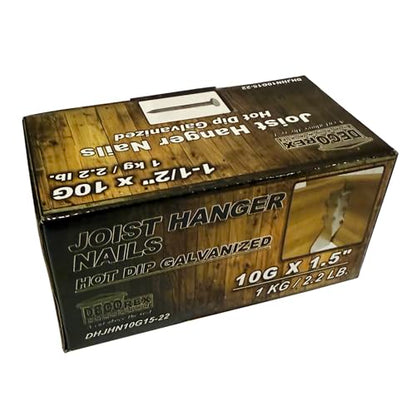 1 1/2" x 10G Joist Hanger Nails | Hot Dip Galvanized Steel | 2.2lb / 1kg per Box