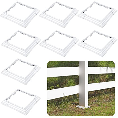 Juexica 6 x 6 Inches Vinyl Post Sleeve, Adjustable Skirt, White, 8 Pack - color: White