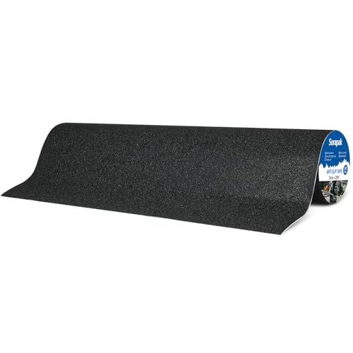 Extra Wide 24in x 20ft Black Anti Slip Tape, 80 Grit Waterproof Non Skid Grip Tape Roll for Ramps, Decks, Boat Decks, Warehouse Floors, Garages, Indoor & Outdoor Use - size: 24'' x 20 FT