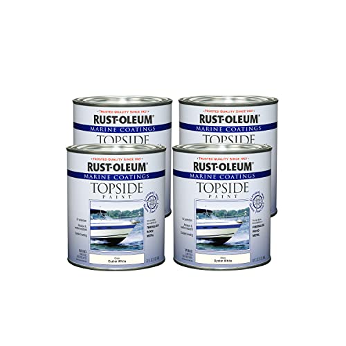 Rust-Oleum Marine Oyster White Topside Boat Paint - color: Oyster White, size: 32 Fl Oz (Pack of 4)