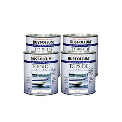 Rust-Oleum Marine Oyster White Topside Boat Paint - color: Oyster White, size: 32 Fl Oz (Pack of 4)