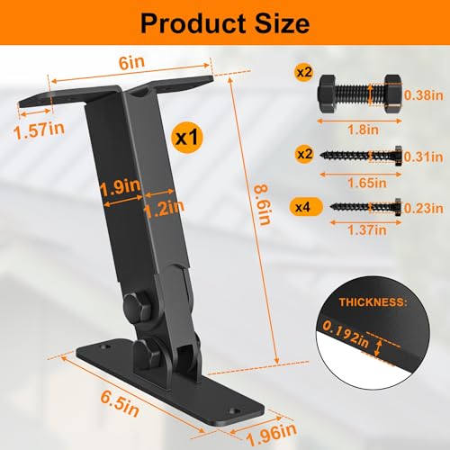 Heavy Duty Roof Riser Brackets Kit, 1 PCS Adjustable Angle Pergola Brackets - color: A, size: 1pcs