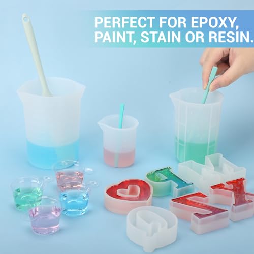 Gartful 9PCS Large Silicone Stir Sticks, Reusable Epoxy Resin Mixing Sticks, Non-Stick Craft Stirring Rods for Paint Mixing, Glitter Tumblers, Liquid Art Supplies, DIY Crafts Tools, Turquoise - color: Turquoise, size: 9PCS-Large stick*9
