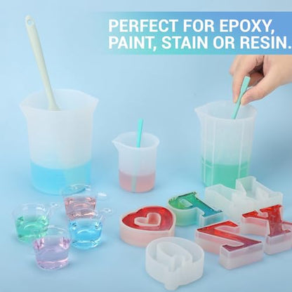 Gartful 9PCS Large Silicone Stir Sticks, Reusable Epoxy Resin Mixing Sticks, Non-Stick Craft Stirring Rods for Paint Mixing, Glitter Tumblers, Liquid Art Supplies, DIY Crafts Tools, Turquoise - color: Turquoise, size: 9PCS-Large stick*9