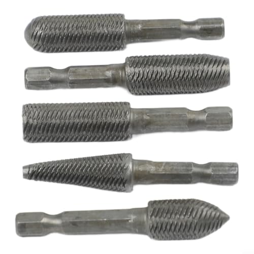 5-Piece Electric Rotary File Set For Drill Bits, High-Carbon Steel Grinding Burr Heads For Milling And Filing For Metal Use