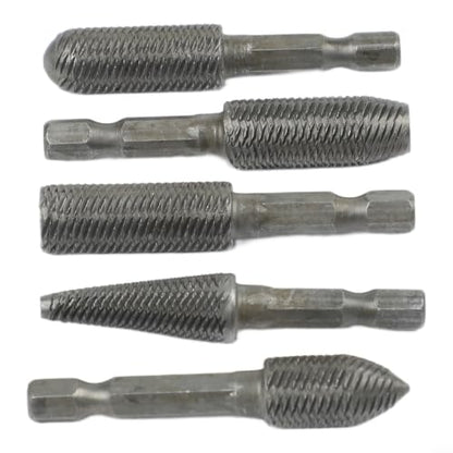 5-Piece Electric Rotary File Set For Drill Bits, High-Carbon Steel Grinding Burr Heads For Milling And Filing For Metal Use