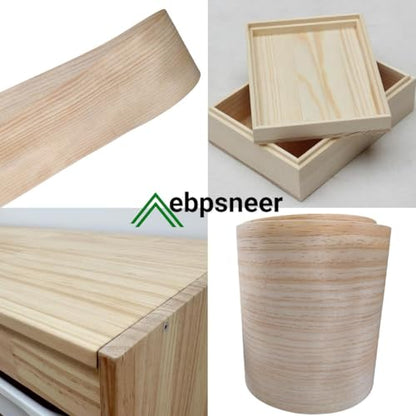 Pre-glued Pine Wood Veneer Sheet,8.5''x 98'',Quarter Cut,Iron On Stick Veneer Roll Without Paper,Hot Melt Self Adhesive Edge Banding Tape for Cabinet Furniture Plywood Speaker Door Renovation