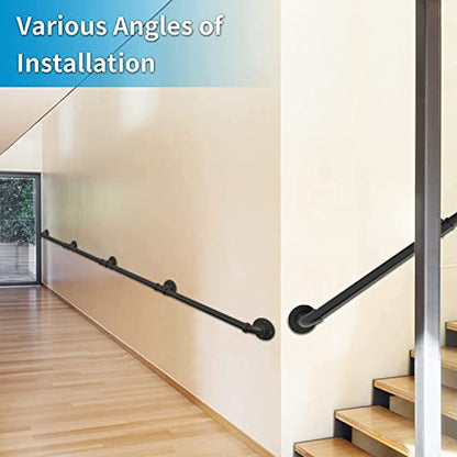 Wall Handrail 13FT/400CM,Pipe Staircase Handrail - size: 13 Feet