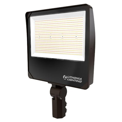 Lithonia Lighting All-in-One LED Flood Light, Waterproof Dusk to Dawn UVOLT - color: Switchable White (Adjustable Lumens), size: 8.85" | Yoke or Slipfitter Mount (UVOLT), style: Modern