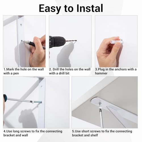 HOME MASTER HARDWARE 20x13 Inch Heavy Duty Shelf Brackets, White 4 Pack - color: White, size: 20 inch x 13 inch-4pcs