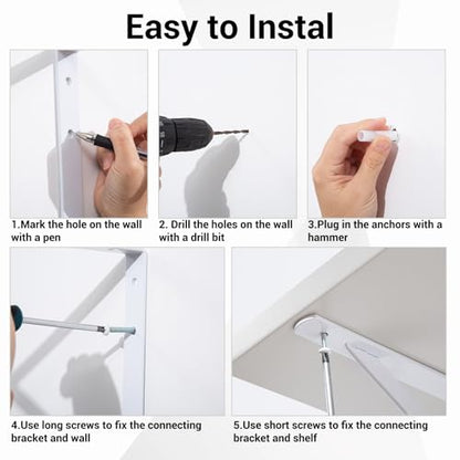 HOME MASTER HARDWARE 20x13 Inch Heavy Duty Shelf Brackets, White 4 Pack - color: White, size: 20 inch x 13 inch-4pcs