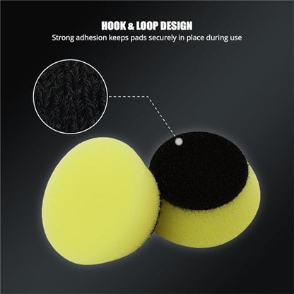 SPTA Yellow T80 Mini High-Cut Foam Polishing Pad Sets, 5Pcs 1.3inch/32mm Sponge Polishing Buffing Pads, Car Foam Detail Polishing Pad Kit for Car Detail Polishing, Small Area Polishing -FPTSS1Y - color: 5Pcs Yellow T80 High-Cut Pad, size: 1.3 Inch (32mm)