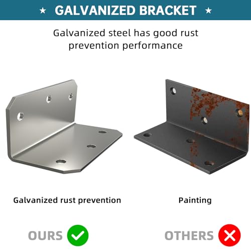 4x2x2 Inch L Brackets Corner Braces for Wood L Right Angle Bracket