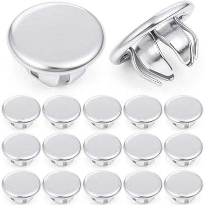 Hicarer 15 Pack Fit 1/4"(6.4mm) Hole Metal Hole Plugs - color: Silver, size: 1/4 Inch (6.4 Mm)