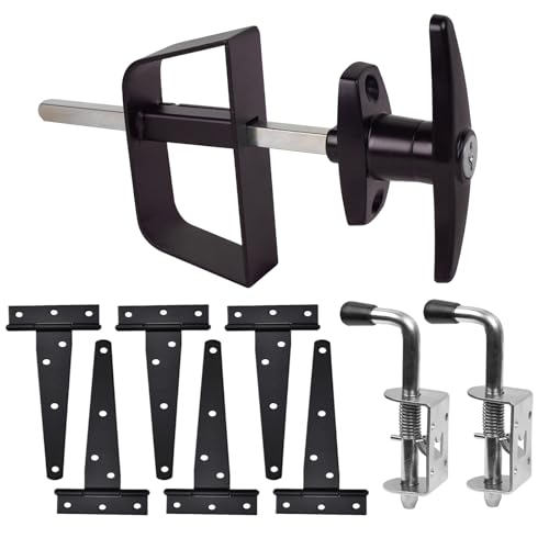 Double Door Shed Hardware Kit -Includes Window and Door/Window Hinge Set, Complete with Hinges, Latches, and T-Handle Lock -, for Gates, playrooms