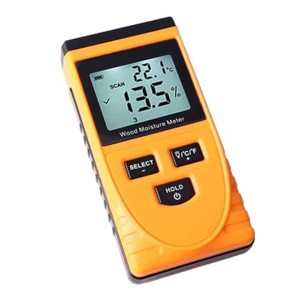 WT630 Pinless Wood Meter, Induction Type Non Destructive Digital Detector, 8 Levels Adjustment Multifunction, Measurement Range 0.5% 79.5%, Ideal