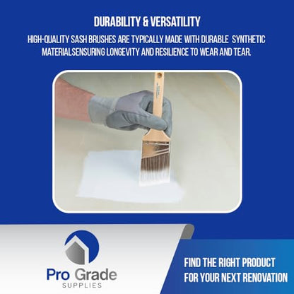 Pro Grade - Paint Brushes - 2Ea 3" Angle Brushes (Pack of 2) - size: 2Ea H 3A (Pack of 2)