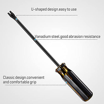 Mudder 3 Packs Tack Lifter 3 mm U Tip Nail Staple Rivet Tack Puller Screwdriver Upholstery Staple Remover Tool for Furniture (Yellow, Black) - color: Yellow, Black