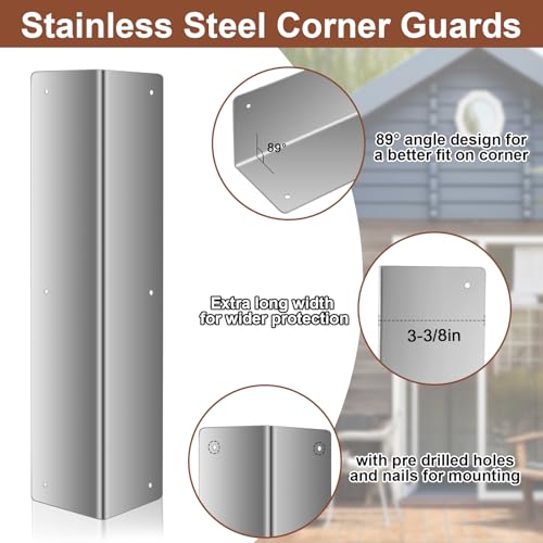 Moxweyeni 2 Pack Stainless Steel Corner Guards for Vinyl Siding