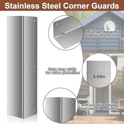 Moxweyeni 2 Pack Stainless Steel Corner Guards for Vinyl Siding