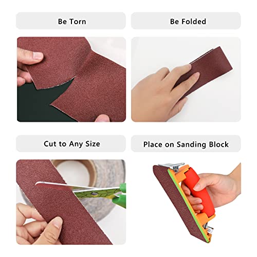 320 Grit Sandpaper Roll, 3 Inch x 49 Feet Emery Cloth Roll Aluminum Oxide Abrasive Paper Roll Continuous Sandpaper for Metalworking, Woodworker, Furniture Repair, Sanding Automotive Plumbing - size: 320 Grit