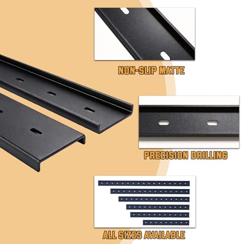 C Channel Steel Support Metal Support Bracing Hidden C Bracket for Table Top Live Edge Slab Woodworking, Black Coat Finish, 6 Holes (4 Pack, 30 Inch) - size: 30 Inch, style: 4 PACK 1