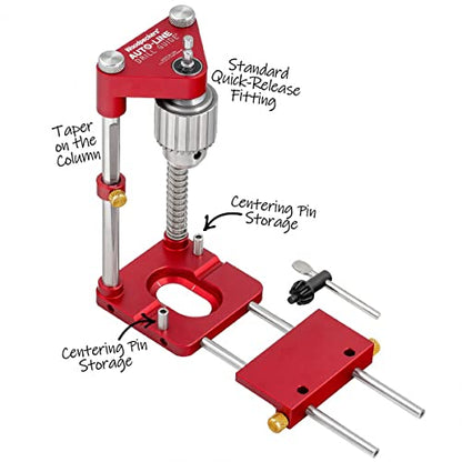 Woodpeckers Auto Line Drill Guide, Portable Drill Guide, Perfect Perpendicular Drilling, Versatile Base and Fence System