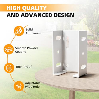 White Aluminum Fence Bracket for Vinyl Fencing,Heavy Duty Metal Replacement for 2.75in Plastic Bracket,Fence Bracket Used for Connecting Panel to Post,Vinyl Fence Parts(8Pcs & 80screws) - color: 8 brackets & 80 screws