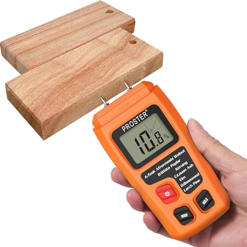 Proster Wood Moisture Meter 4 Modes 0-99.9% for Wood/Paper/Firewood