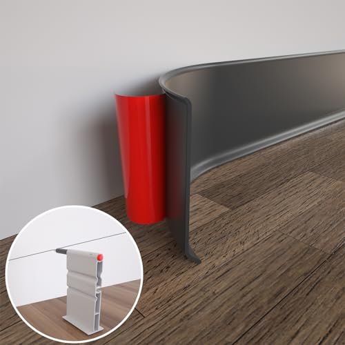 COUKIU Peel and Stick Rubber Baseboard Trim, 4 Inch x 60 Feet, Black, S100 - color: Black, size: 4in x 60ft