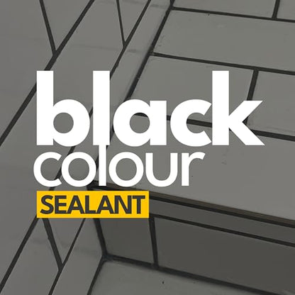 Black Silicone Caulk (No Gun Needed) Flexible & Waterproof Caulking Tube - color: Black