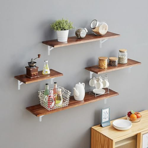 Heavy Duty Shelf Brackets, 12 x 8 Inch White Metal L Brackets, 6 Pack - style: White