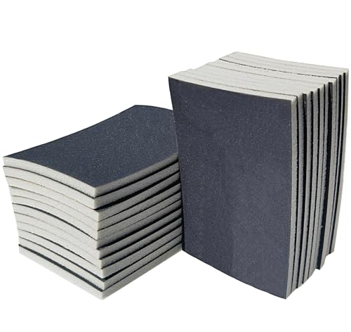 20 PCS 3 x 4 Inch 400 Grit Sanding Sponge Set, Ultra Fine Sanding Sponges Pads, Soft Foam Hand Sander Block Wet Dry Sandpaper for Model Drywall Metal Wood Furniture Polishing - style: 400 Grit