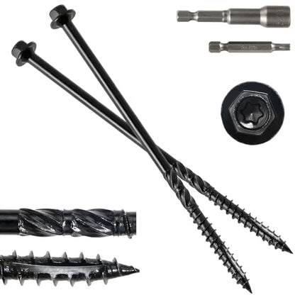 #14 x 8 Wood Structural Screws - color: Black, size: 8 Inch