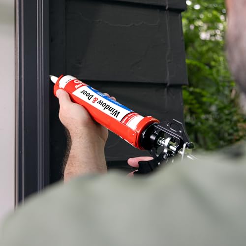 Red Devil 084630 Window & Door Siliconized Acrylic Caulk, Cedar, 10.1 oz, Pack of 12, Made in USA - color: Cedar, style: Pack of 12