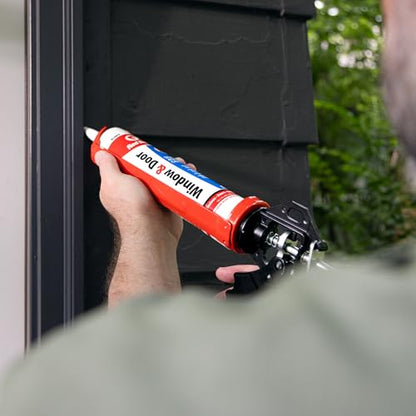 Red Devil 084630 Window & Door Siliconized Acrylic Caulk, Cedar, 10.1 oz, Pack of 12, Made in USA - color: Cedar, style: Pack of 12