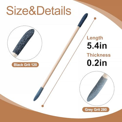 30 Pcs Sanding Sticks, Premium Double-Ended Matchstick Sanding Stick
