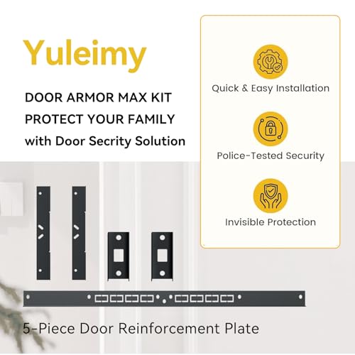 Door Frame Reinforcement Kit, Anti Kick Strike in Door Security, Black - size: 5 PCS Black